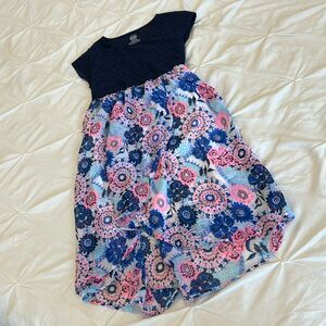 Wonder Nation Girl's Lace Empire Cut Cap Sleeves Floral High Low Party Dress L